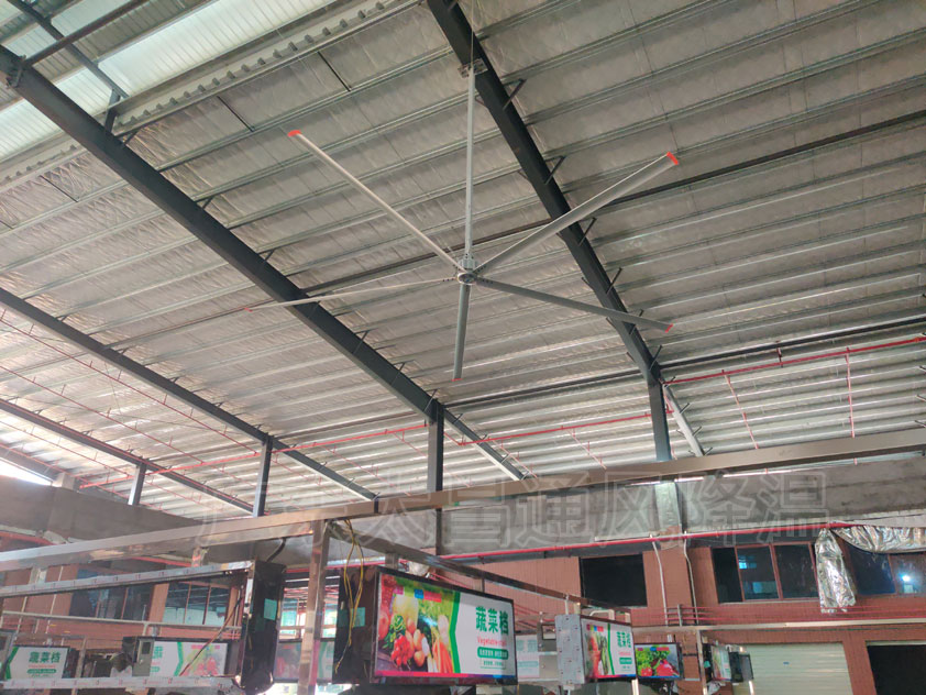 菜市場工業(yè)大風(fēng)扇通風(fēng)降溫系統(tǒng)，舒適靜音，四季通用