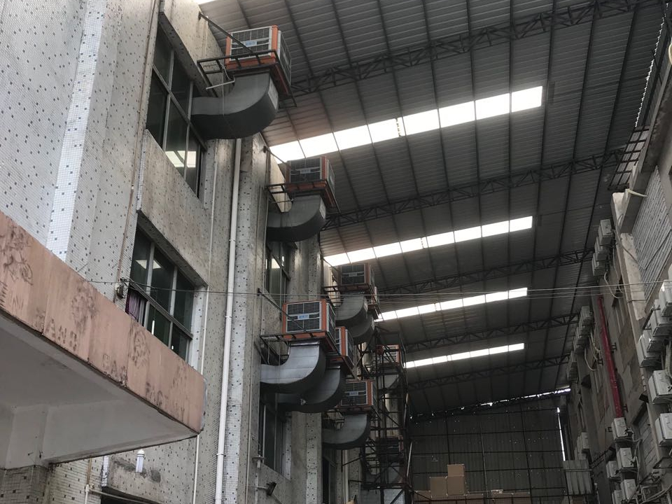 手袋廠針車車間環(huán)?？照{(diào)降溫工程